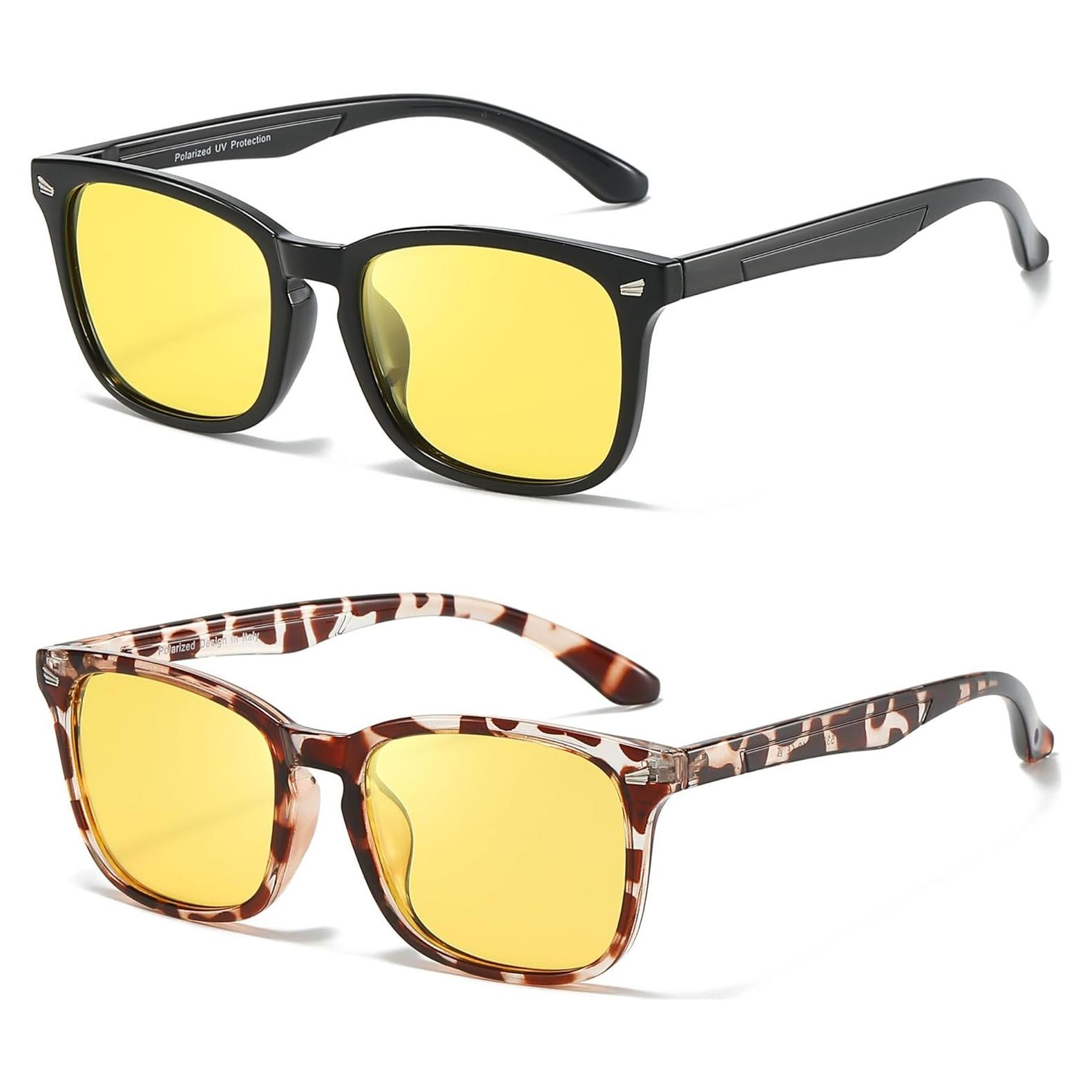 Gafas de Visión Nocturna Myiaur para Mujeres - 2 Pack Amarillas UV400