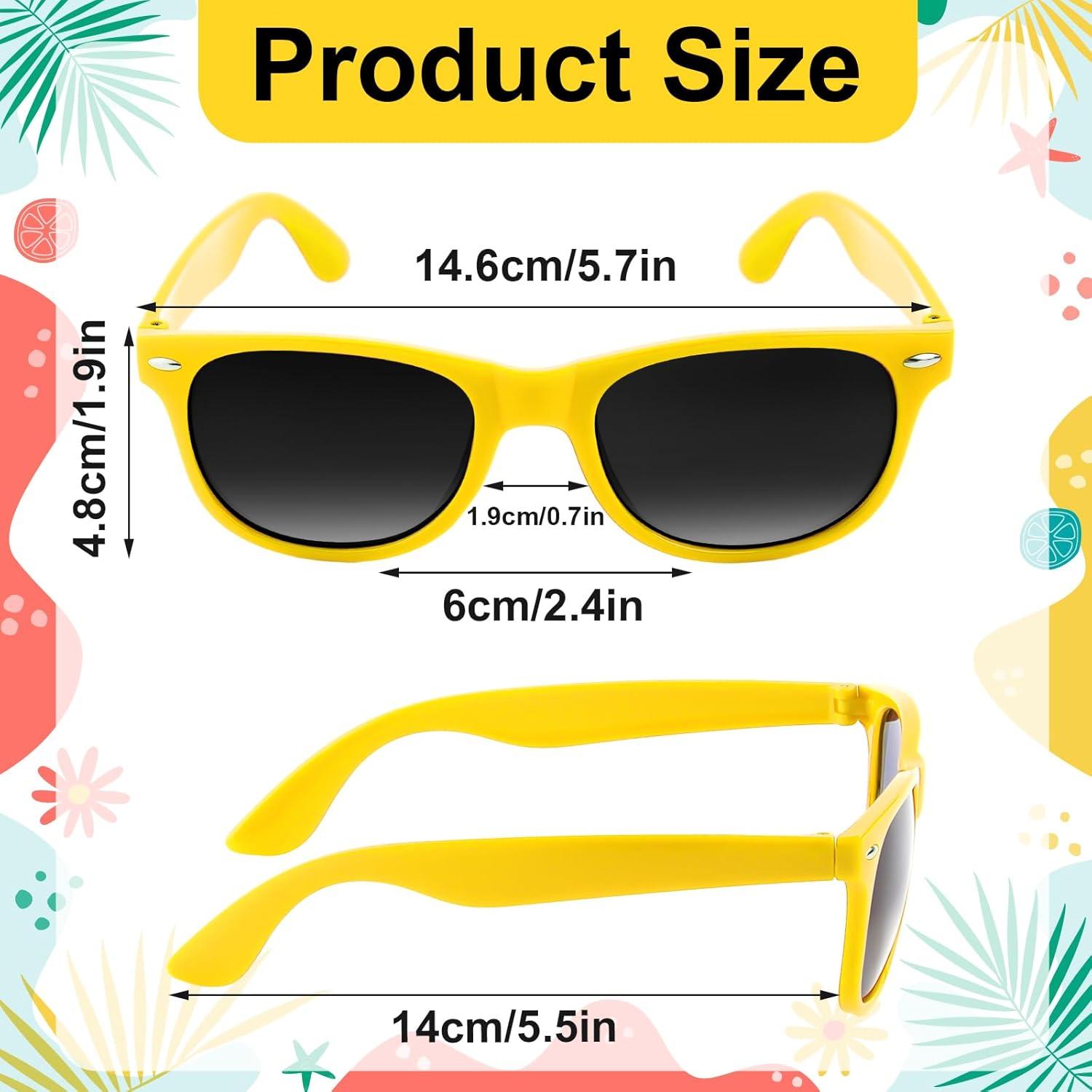 Paquete de 6 Gafas de Sol Neón Amarillo UV400 Retro