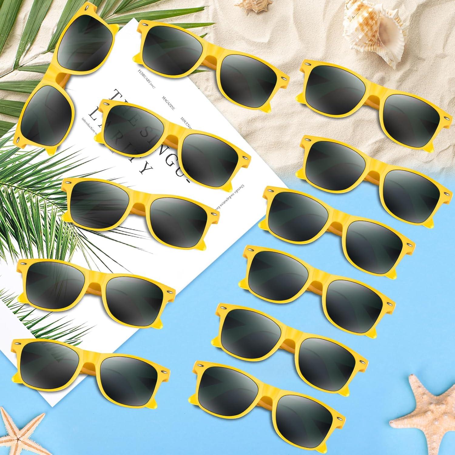 Paquete de 6 Gafas de Sol Neón Amarillo UV400 Retro