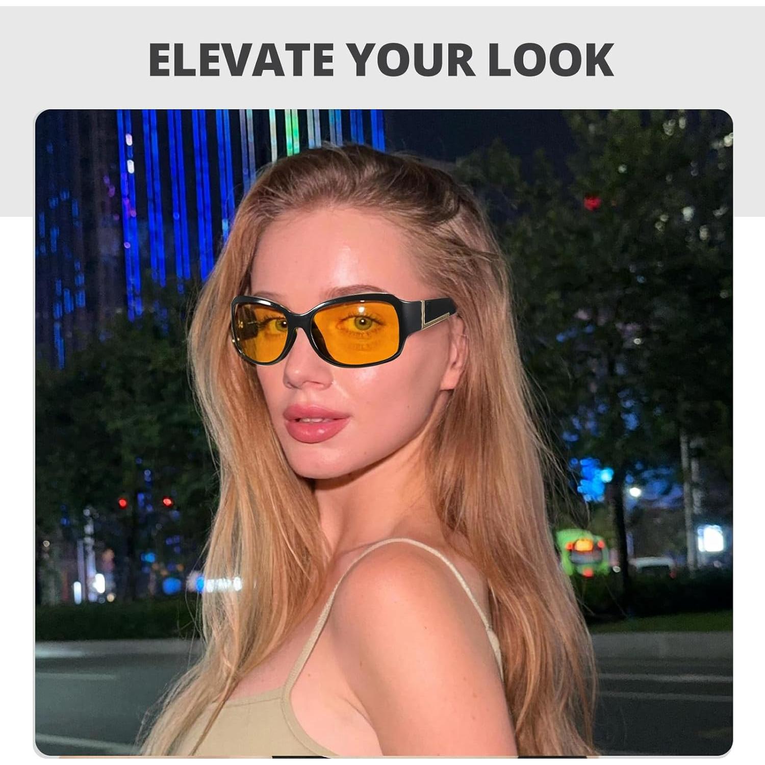 Gafas de sol polarizadas LVIOE para mujeres con lentes amarillos