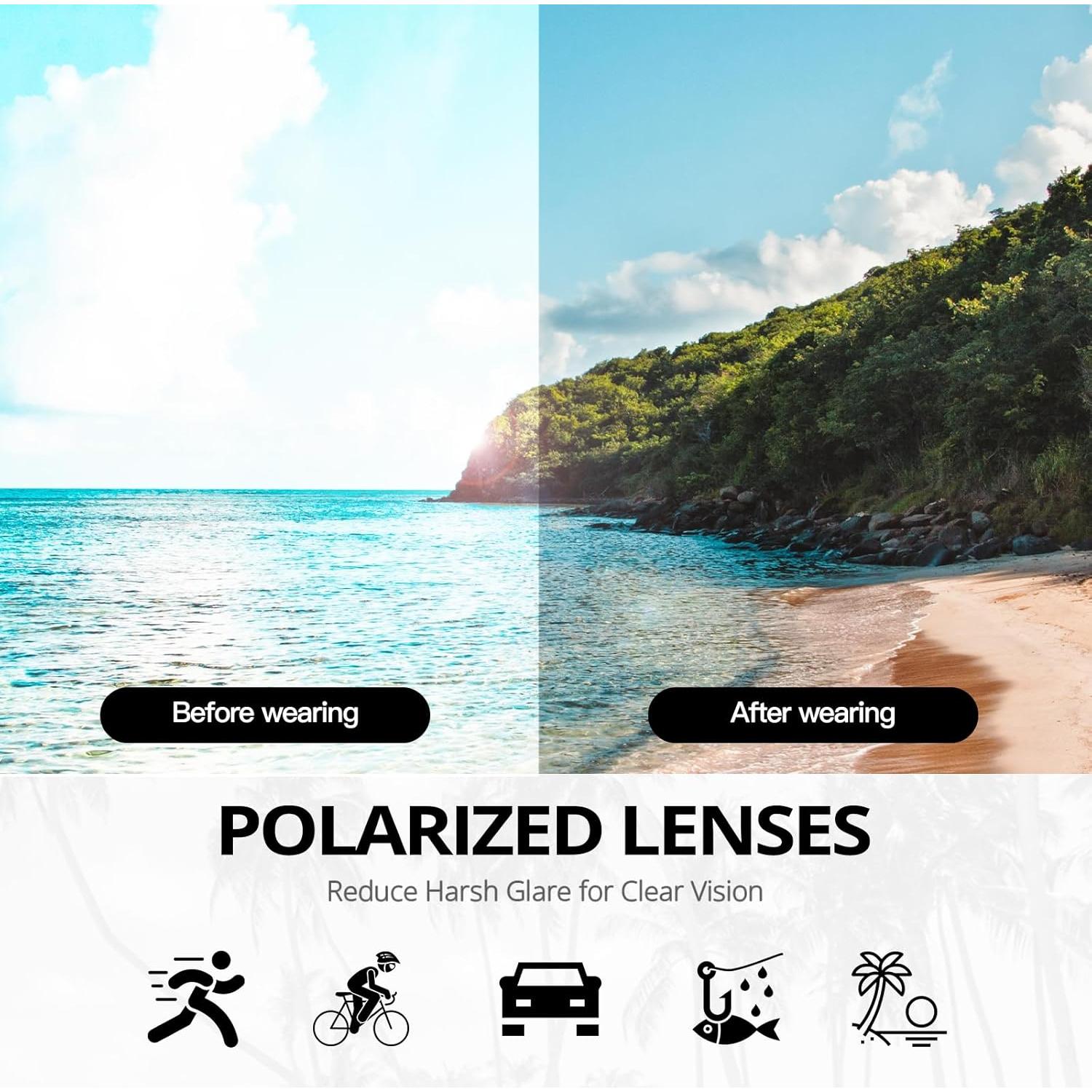 Gafas de sol polarizadas LVIOE para mujeres con lentes amarillos