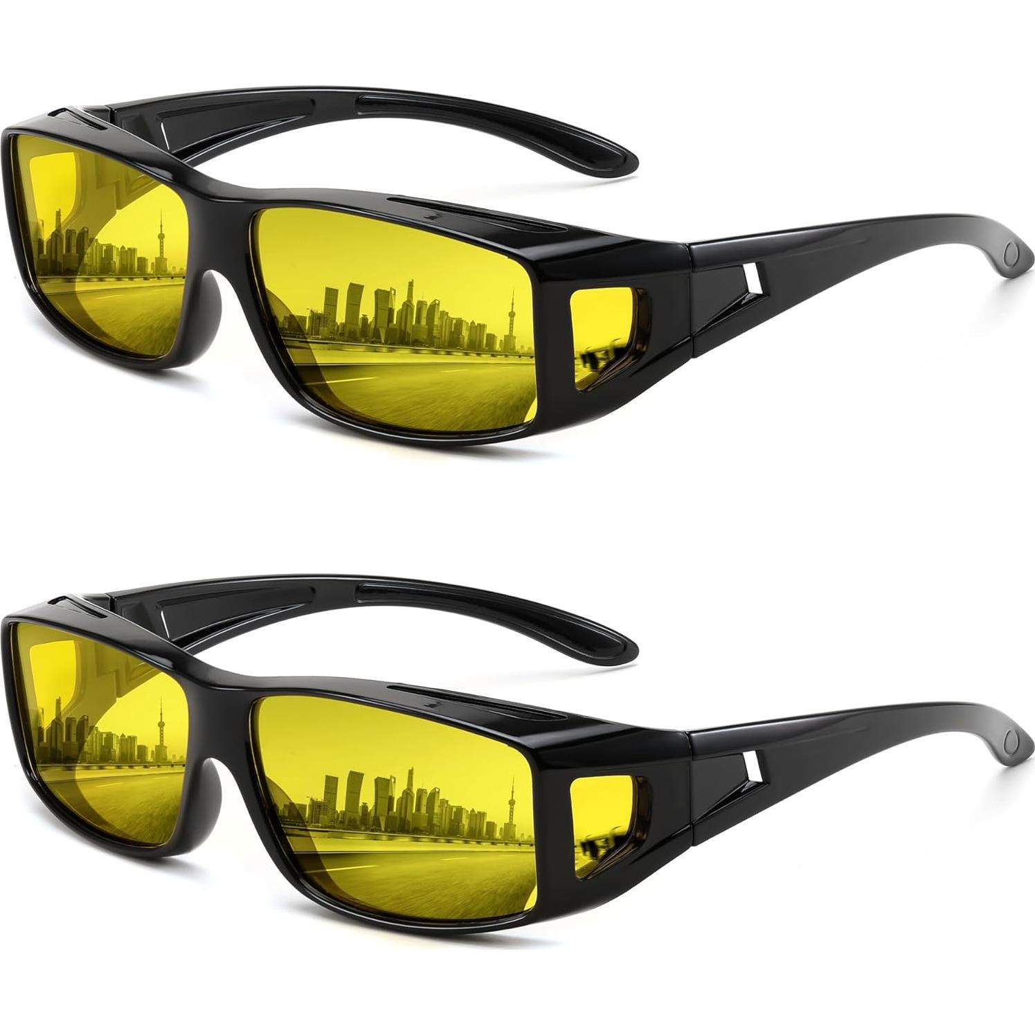 Gafas de Sol FEISEDY para Conducir de Noche Amarillas UV400