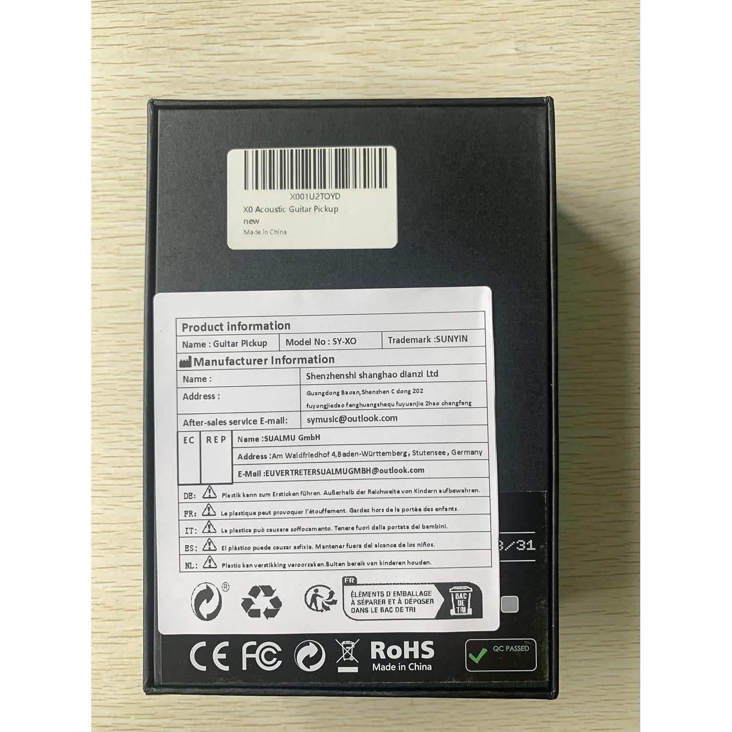 Pastilla de Guitarra Acústica Activa Recargable con Micrófono