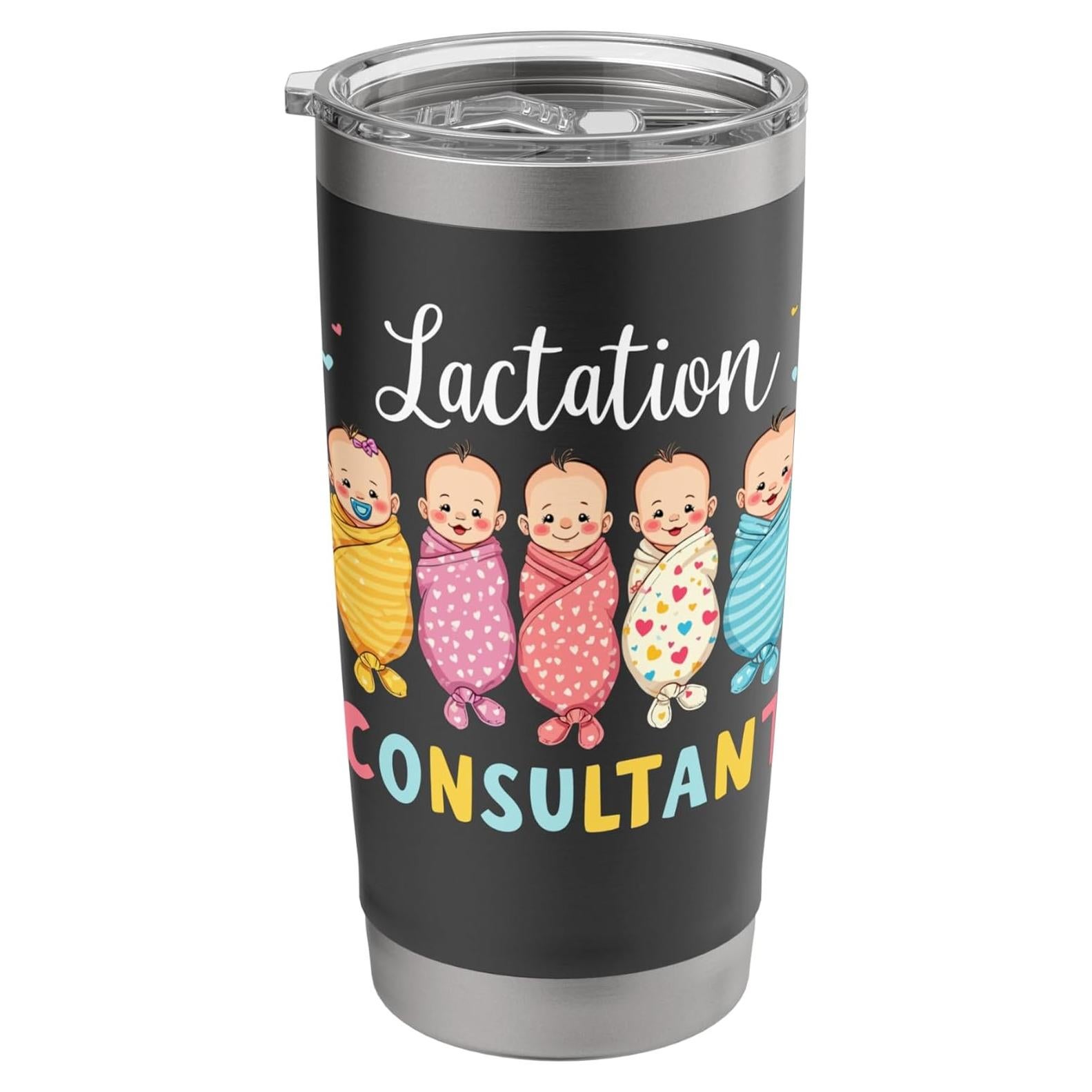 Taza Aislada Acero Inoxidable 20 Oz Consultor Lactancia Negra