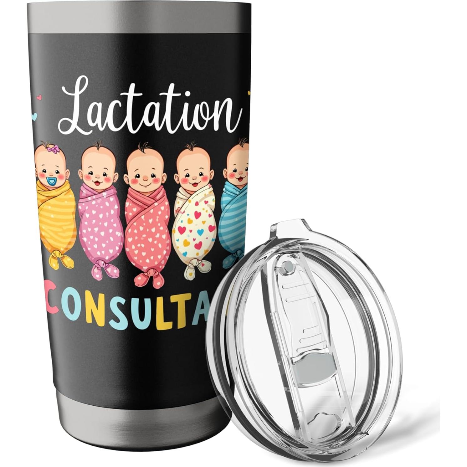 Taza Aislada Acero Inoxidable 20 Oz Consultor Lactancia Negra