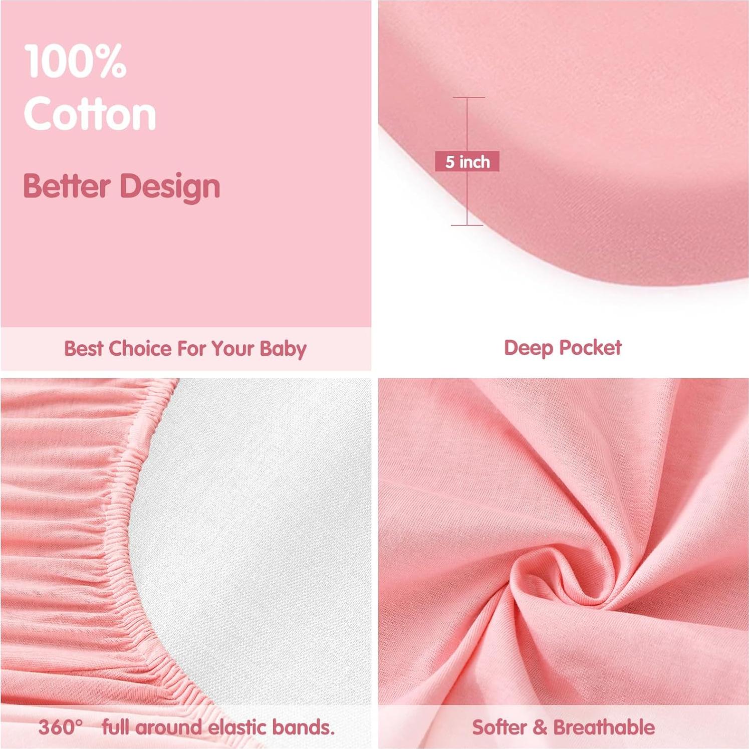 Sábanas Ajustadas para Cuna MEILA 100% Algodón 76.2x45.7 cm