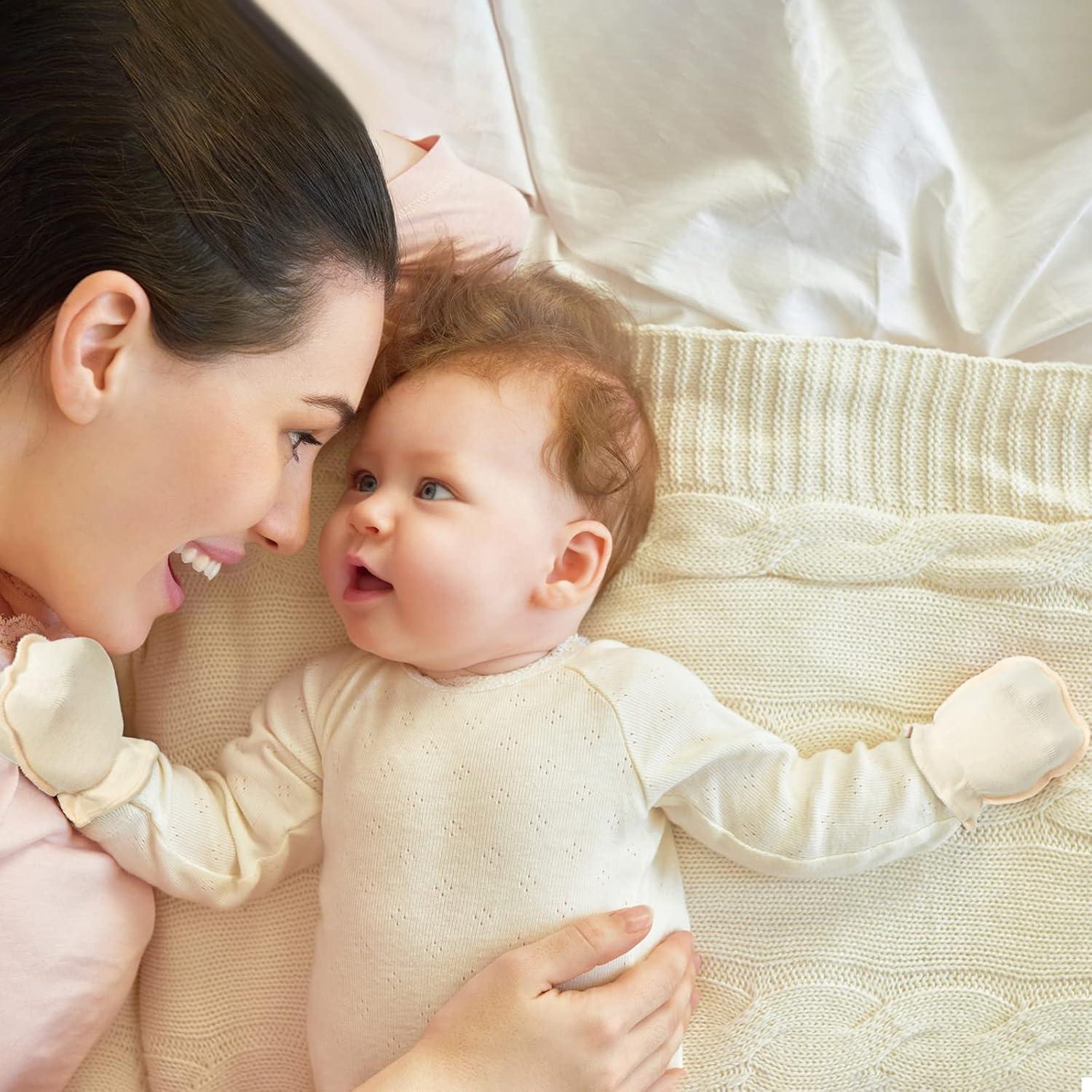 20 Pares Manoplas de Algodón para Bebés 0-6 Meses Sin Rasguños