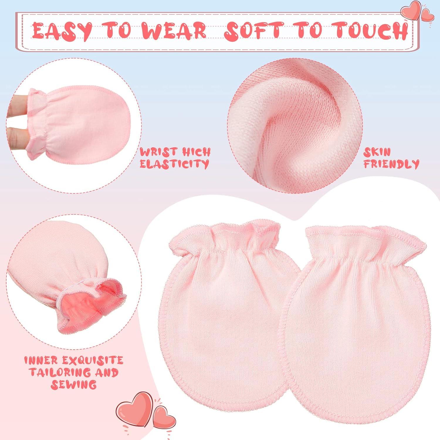 20 Pares Manoplas de Algodón para Bebés 0-6 Meses Sin Rasguños