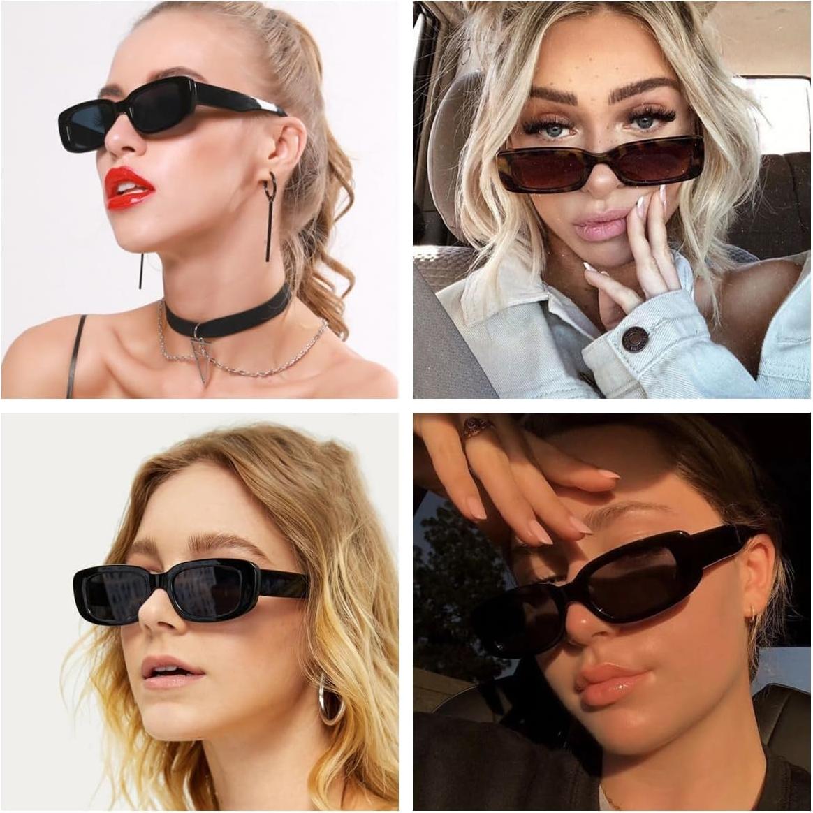 Gafas de sol retro rectangulares IKANOO UV400 para mujer y hombre