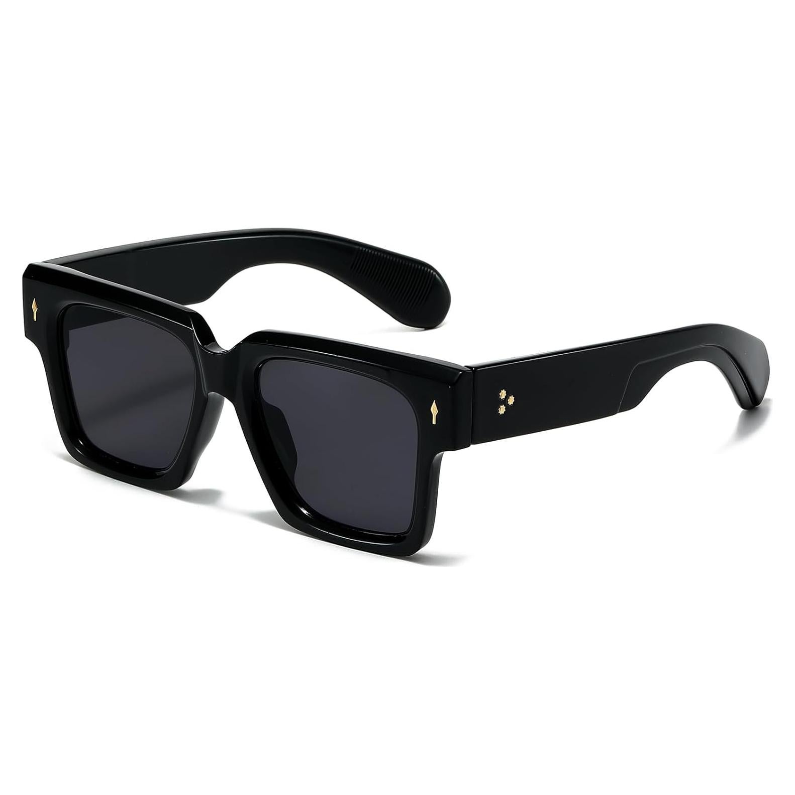 Gafas de sol cuadradas EYLRIM unisex con lentes UV400 negras
