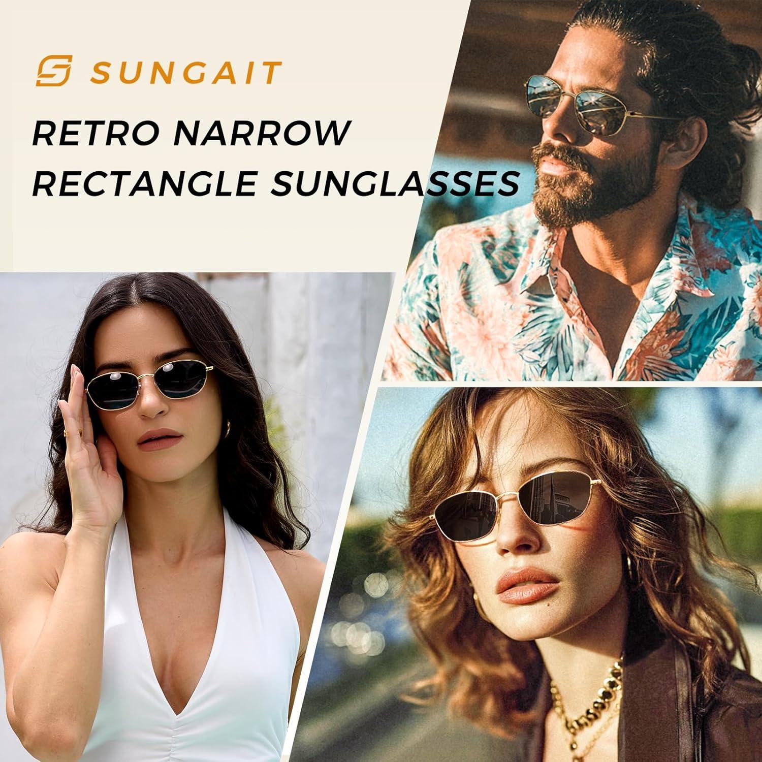 Gafas de Sol Retro Cuadradas Sungait UV400 para Hombres y Mujeres
