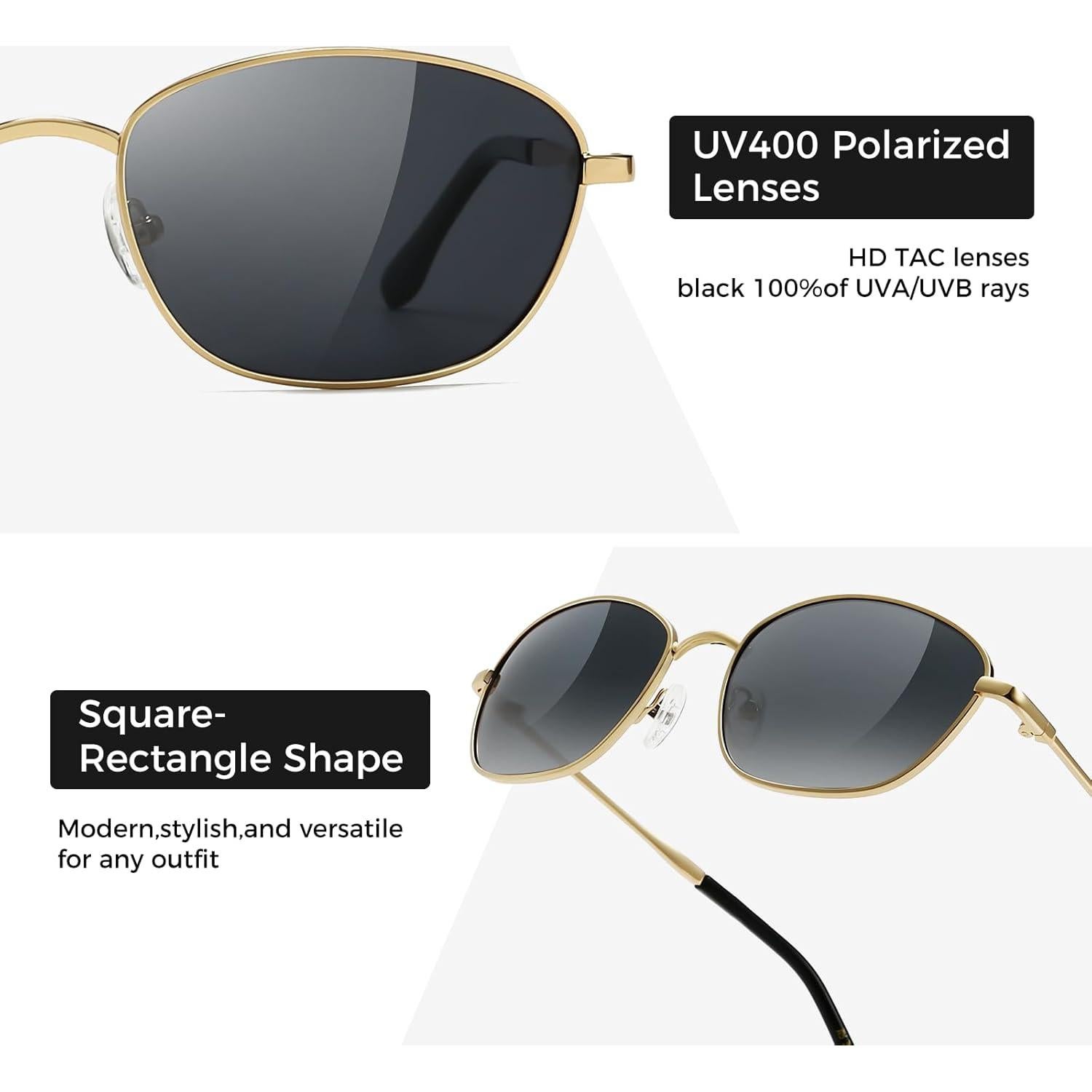 Gafas de Sol Retro Cuadradas Sungait UV400 para Hombres y Mujeres