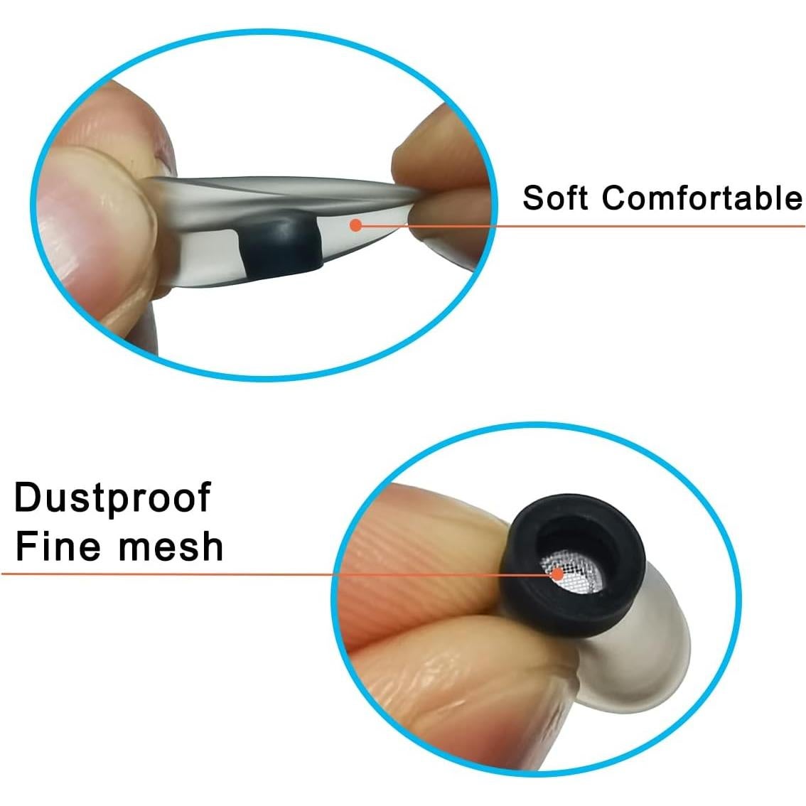 Puntas de Silicona Luckvan para Galaxy Buds 2 - 6 Pares Negro