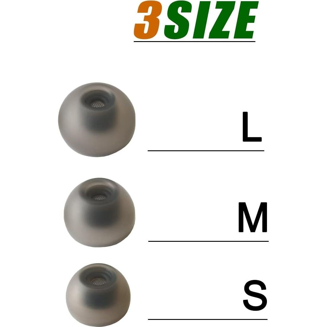 Puntas de Silicona Luckvan para Galaxy Buds 2 - 6 Pares Negro