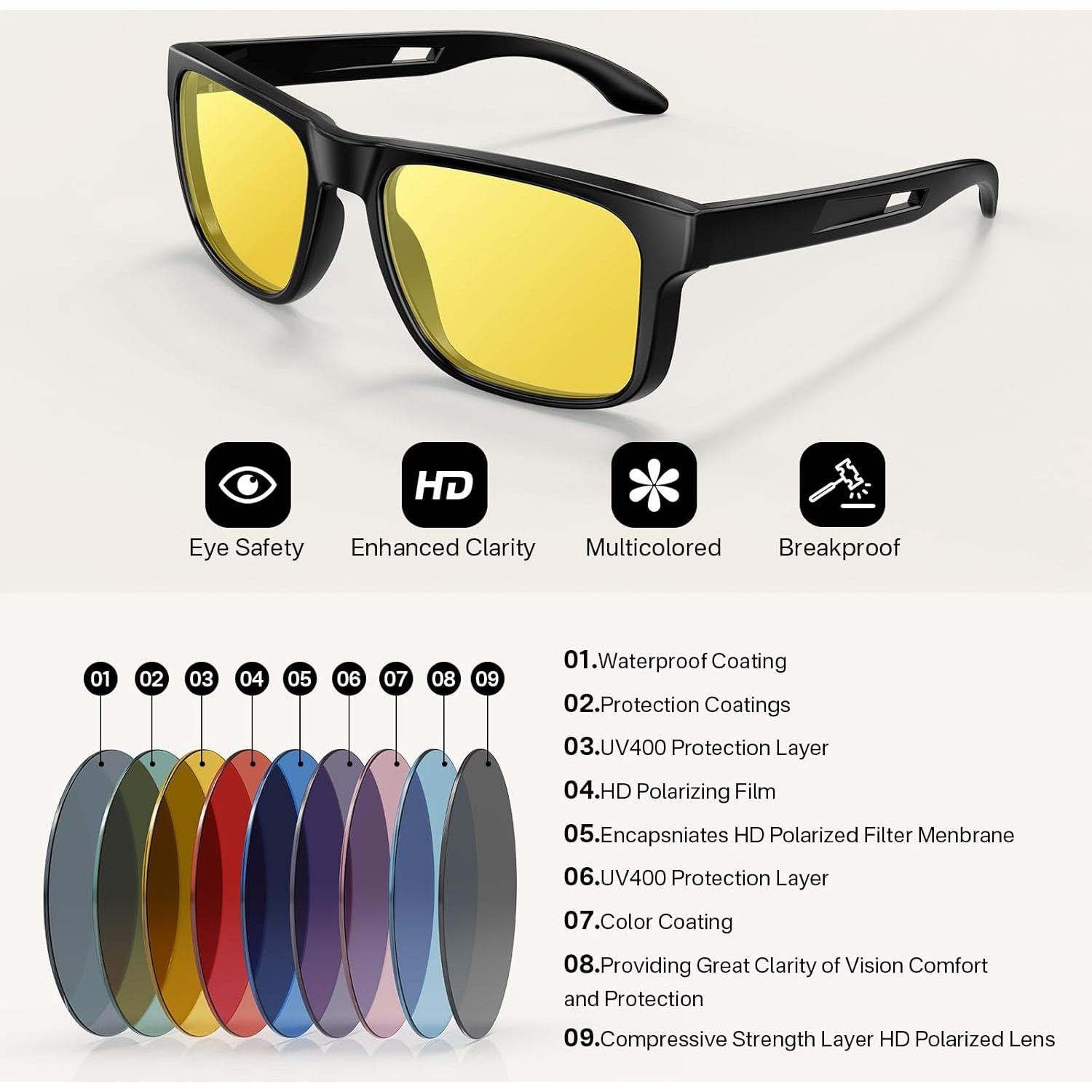 Gafas de sol polarizadas UV400 YOZISS para hombres y mujeres