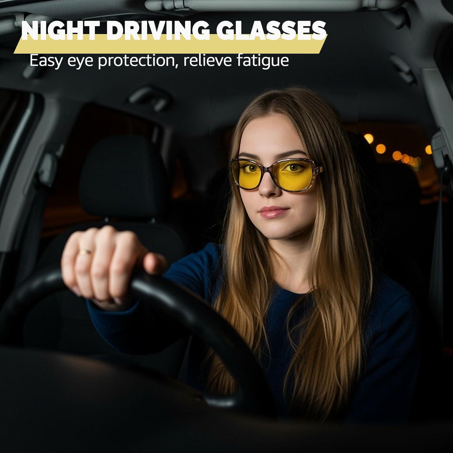 Gafas de Conducir de Noche SIPHEW para Mujeres Amarillas Polarizadas