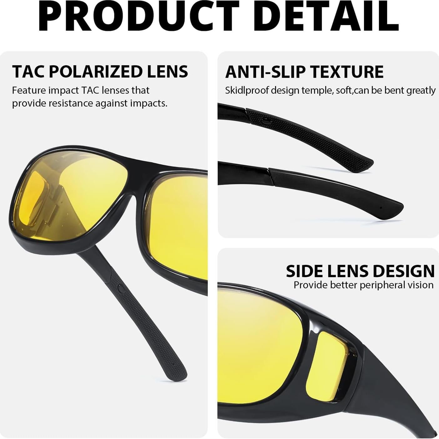 Gafas de Visión Nocturna VIEWBETTER Fit Over Lente Amarillo