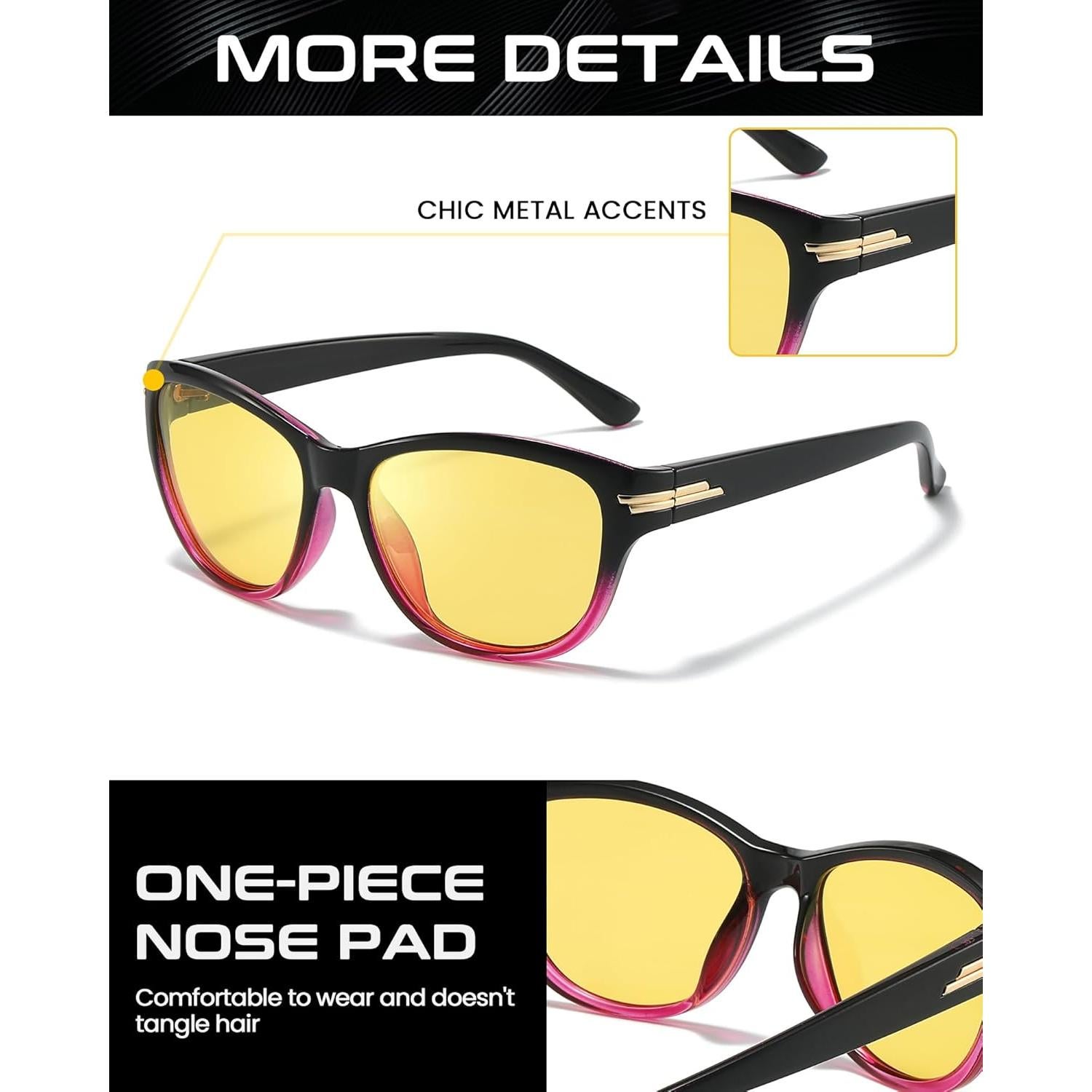 Gafas de Conducción Nocturna SODQW Polarizadas UV400 Amarillas