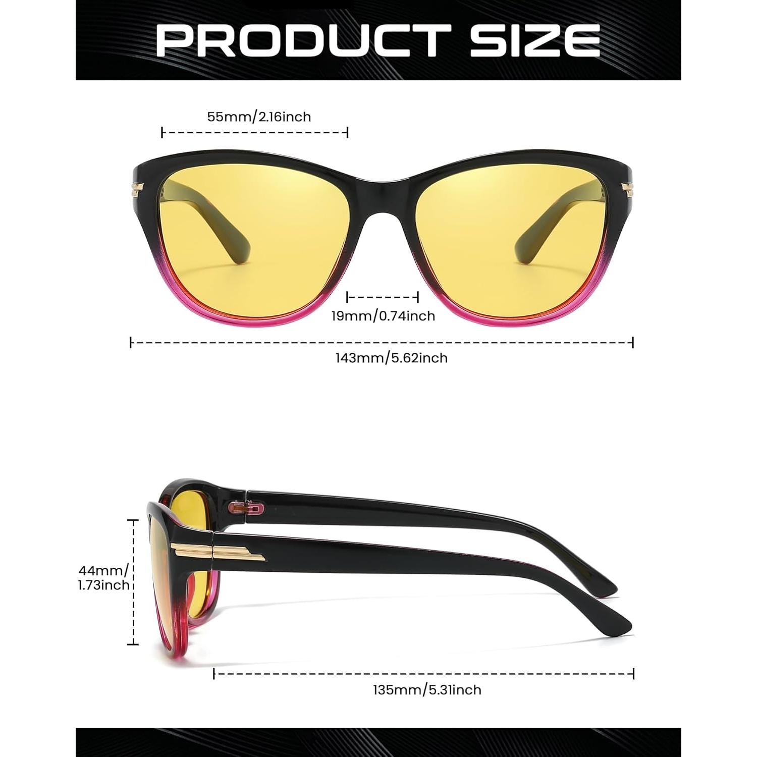 Gafas de Conducción Nocturna SODQW Polarizadas UV400 Amarillas