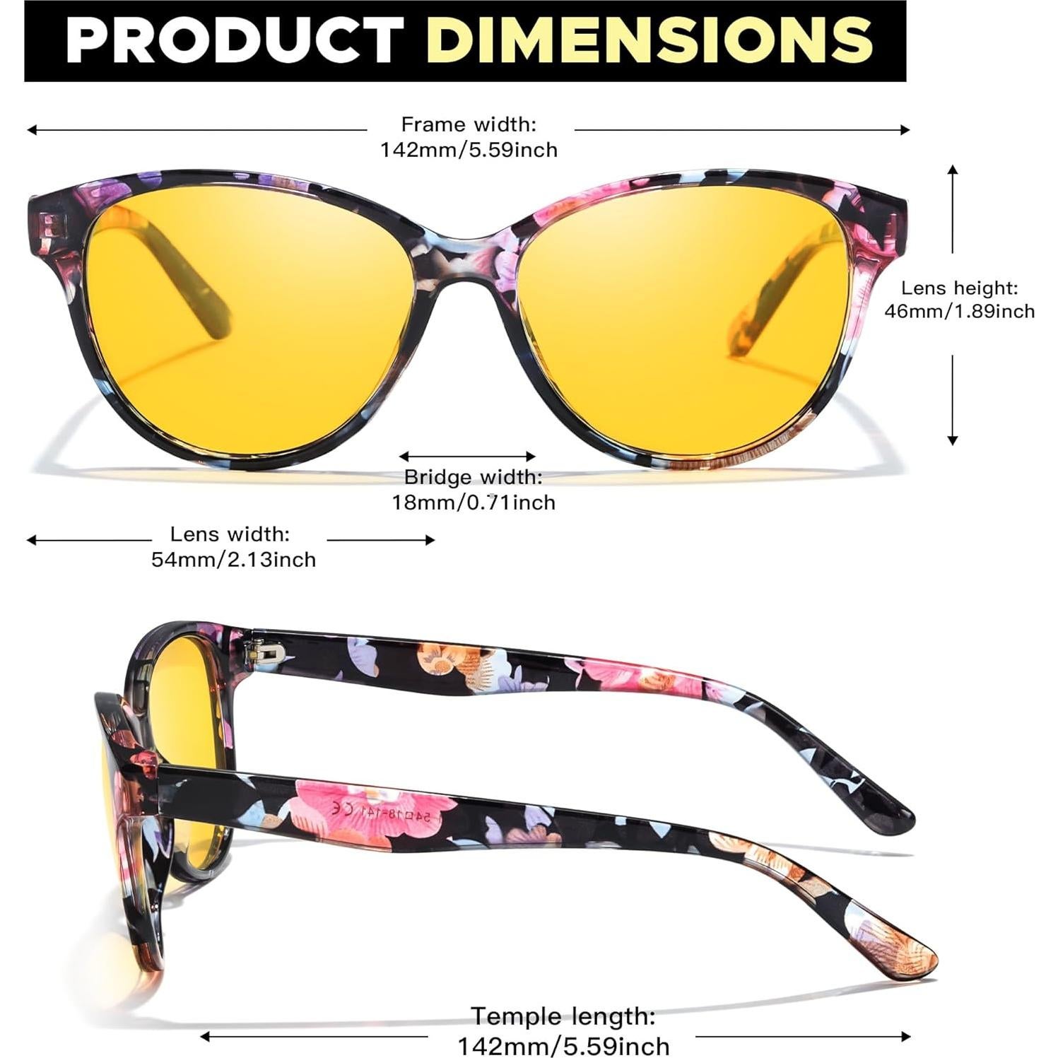 Gafas de Visión Nocturna LVIOE Amarillas Polarizadas Unisex