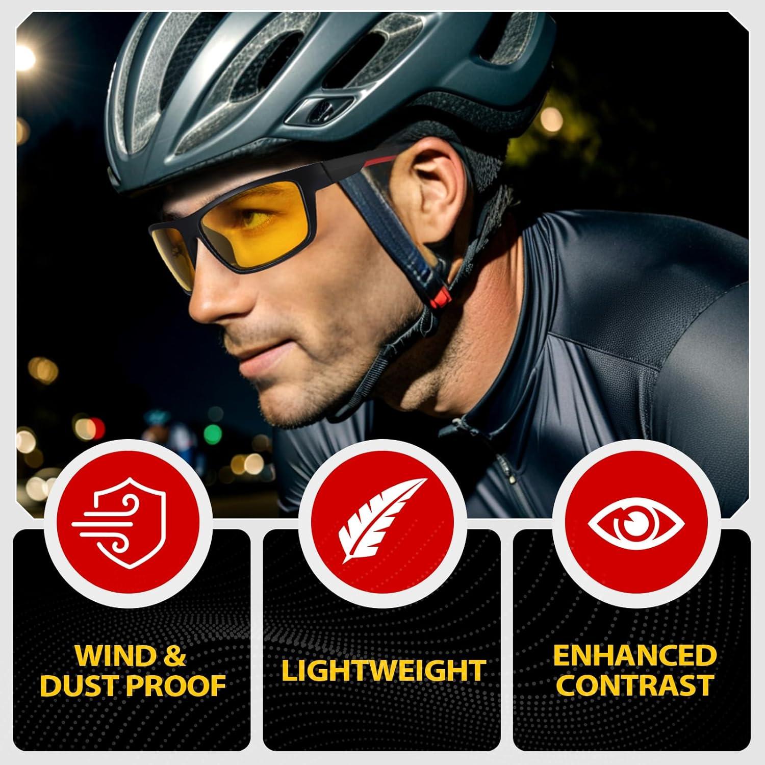 Gafas de Visión Nocturna TJUTR Polarizadas Amarillas Unisex