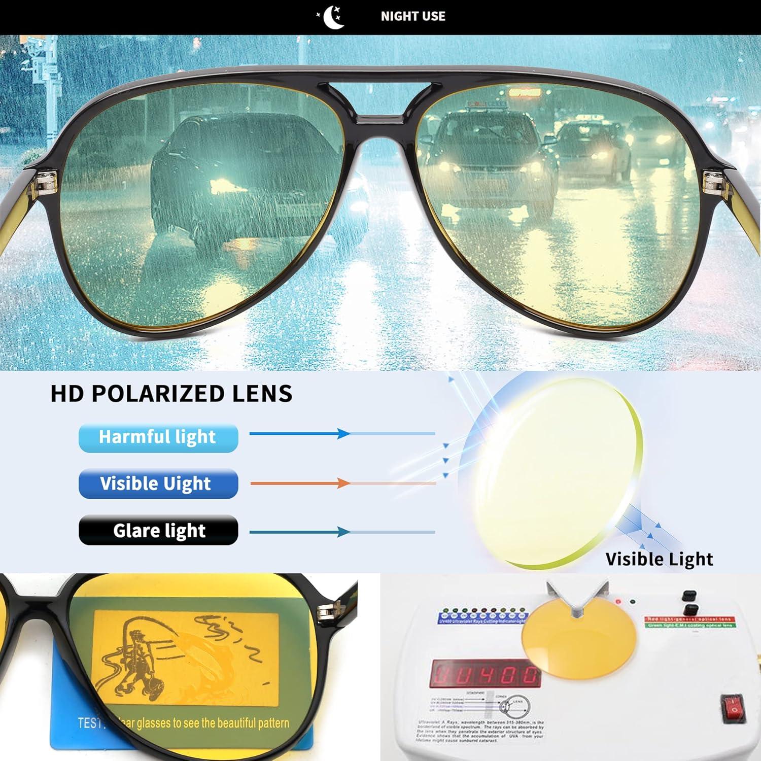 Gafas de Sol Piloto JIM HALO Polarizadas UV400 para Conducción Nocturna