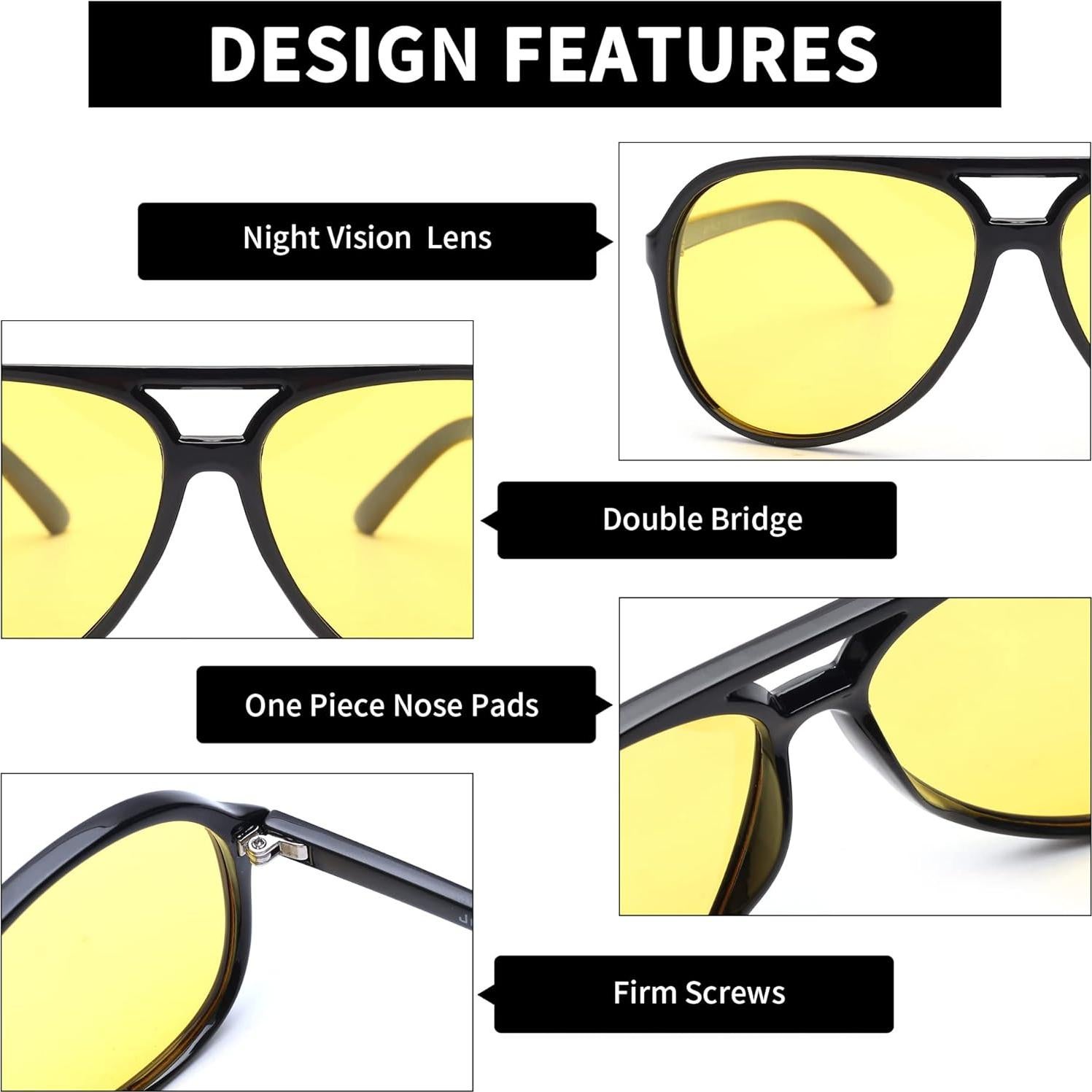 Gafas de Sol Piloto JIM HALO Polarizadas UV400 para Conducción Nocturna