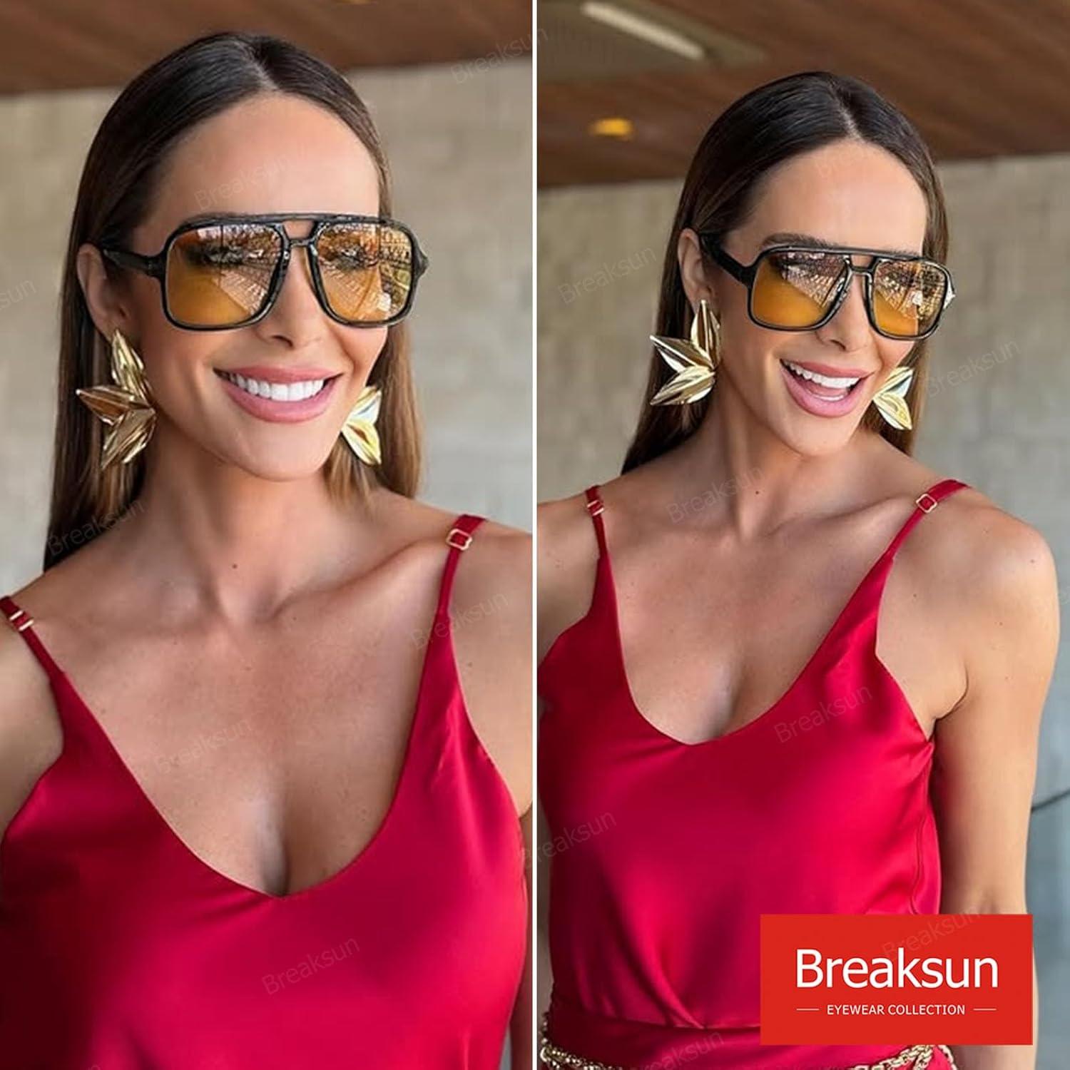 Gafas de sol retro aviador Breaksun unisex UV400 56mm