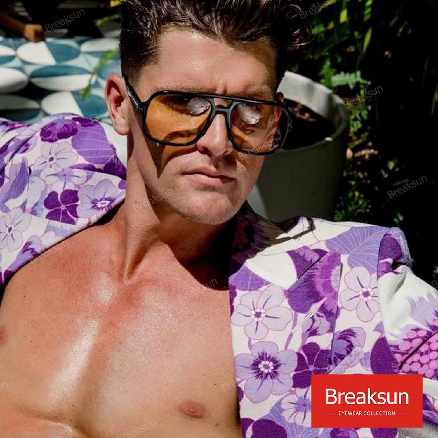 Gafas de sol retro aviador Breaksun unisex UV400 56mm