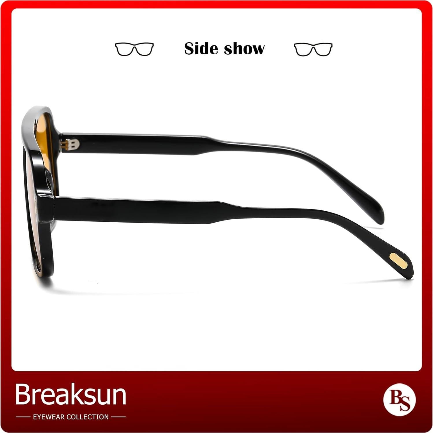 Gafas de sol retro aviador Breaksun unisex UV400 56mm