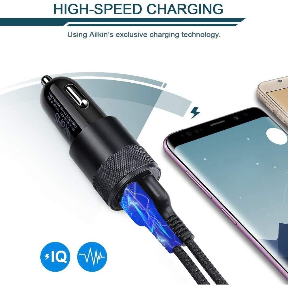 Cargador de coche USB tipo C Doble Puerto para Samsung y Google