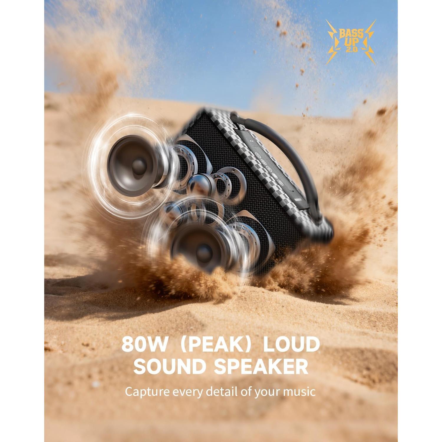 Altavoz Bluetooth DINDIN 80W Portátil Madera 20H Batería