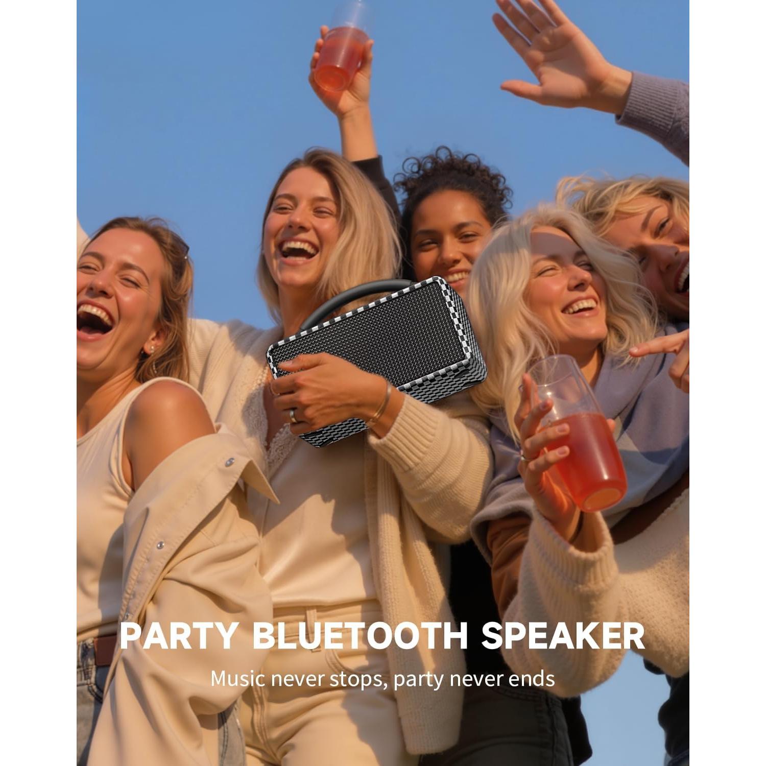 Altavoz Bluetooth DINDIN 80W Portátil Madera 20H Batería