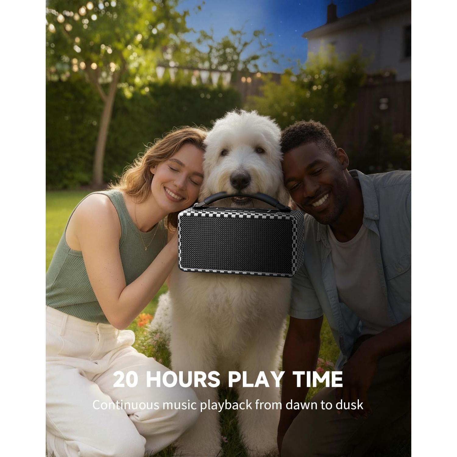 Altavoz Bluetooth DINDIN 80W Portátil Madera 20H Batería