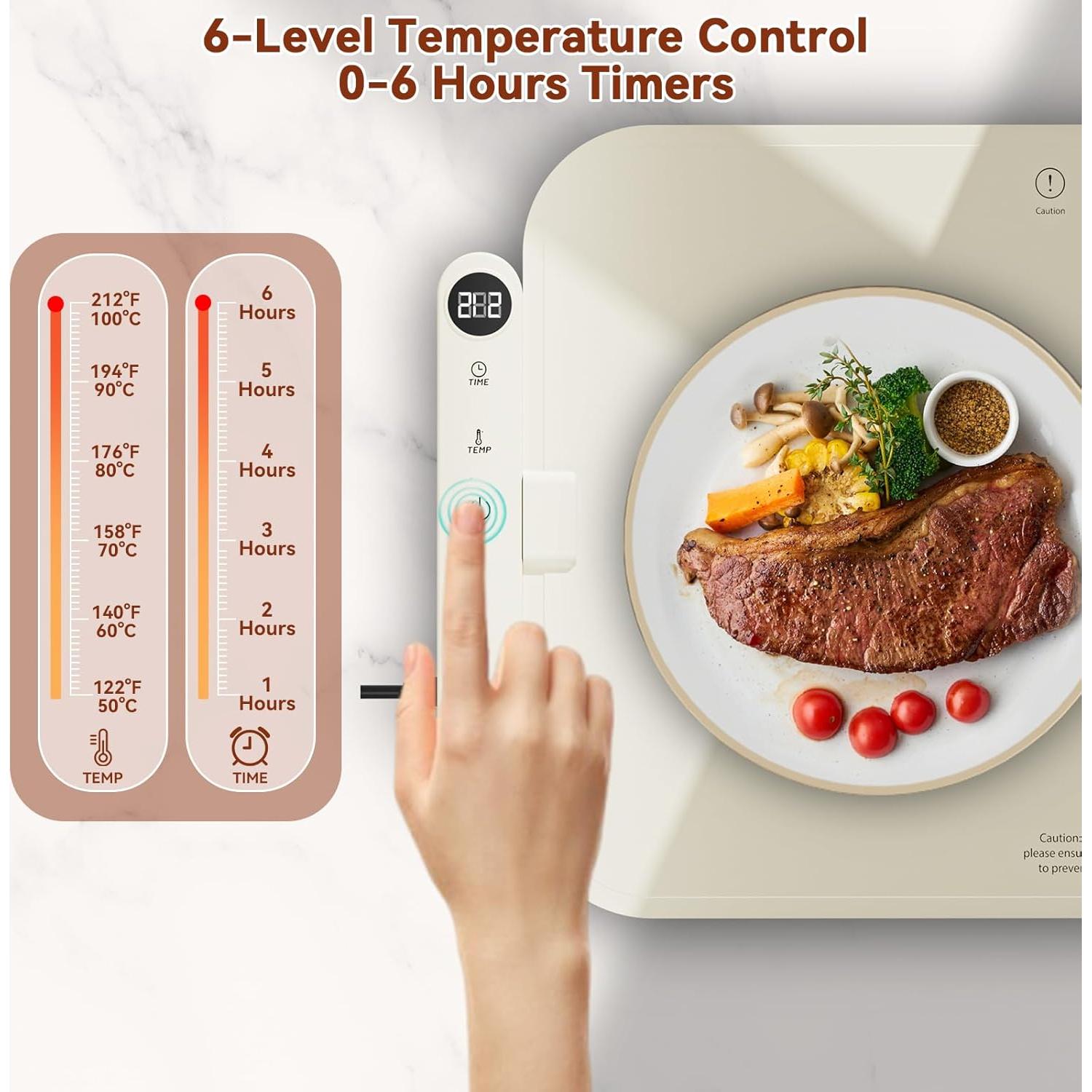 Alfombrilla Calentadora de Alimentos Newise 60x37cm Beige