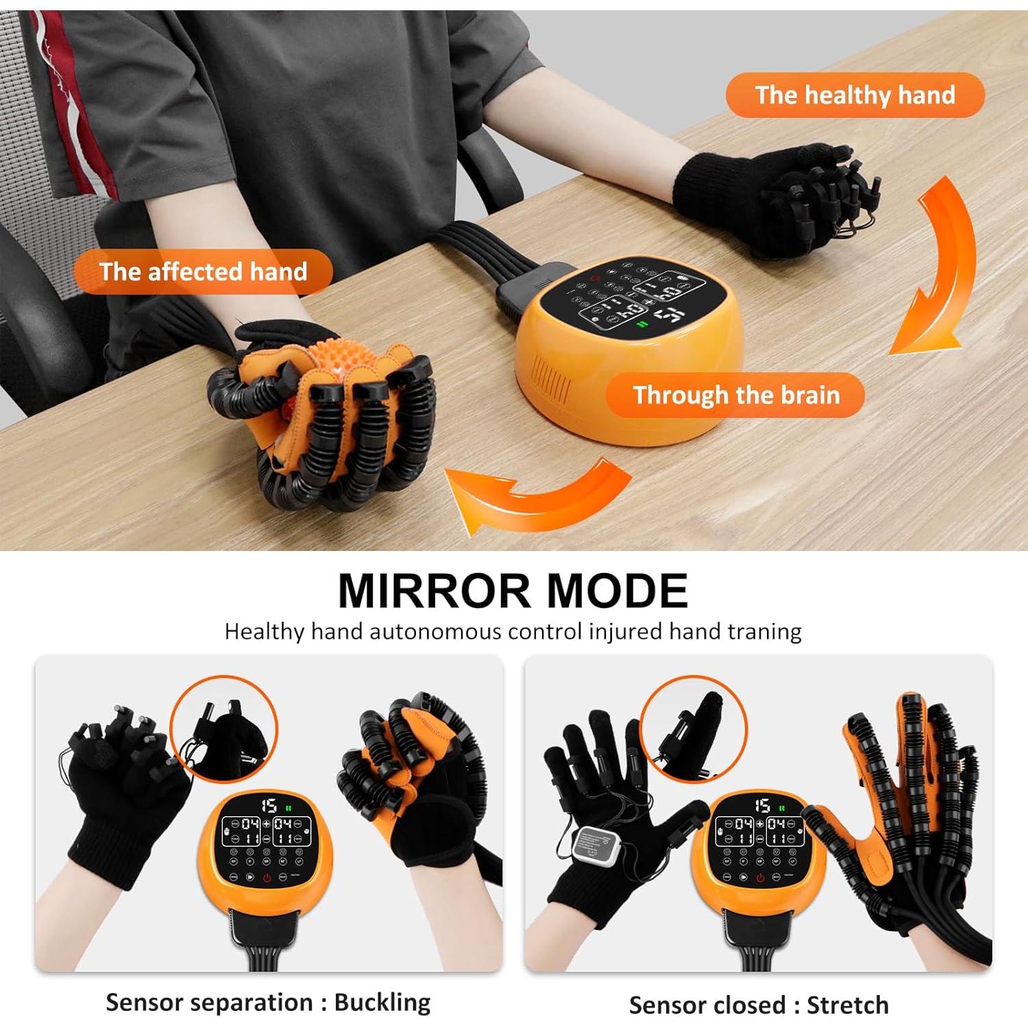 Guantes de Rehabilitación JBMBHC para Mano Izquierda S Naranja