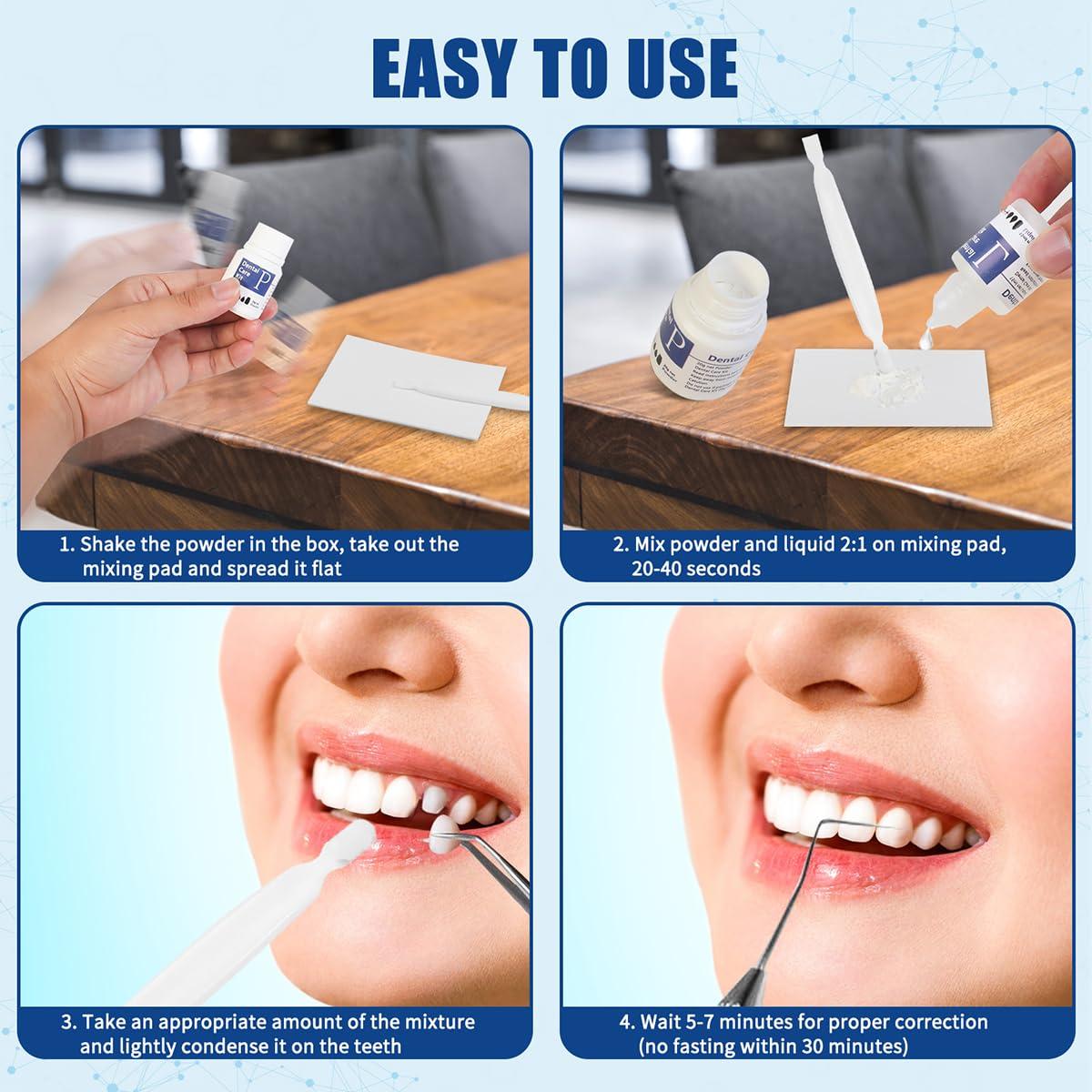 Kit de Reparación Dental Zendentrix - 2 Paquetes de Cemento