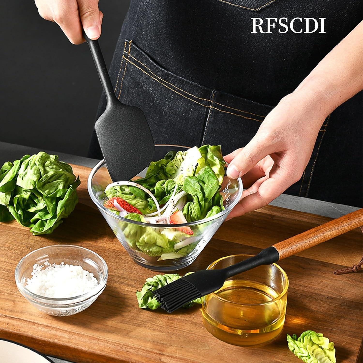 Juego de Utensilios de Cocina RFSCDI Silicona Negra 6 Piezas