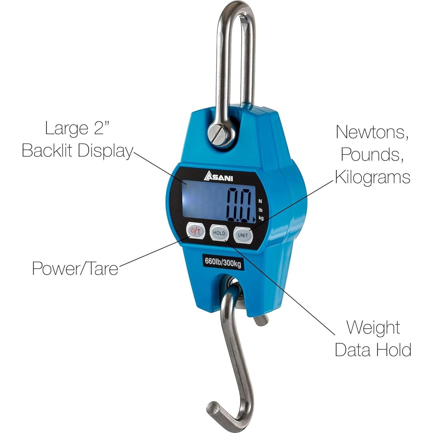 Báscula Colgante Digital Asani 300kg Precisión Alta Resistencia