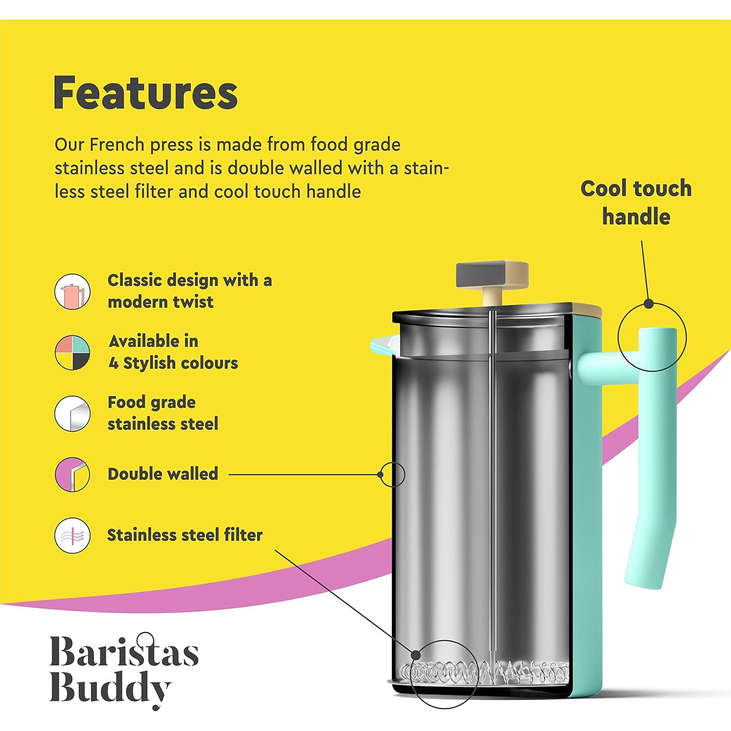 Cafetera Prensa Francesa BaristasBuddy Parisina 1L Azul