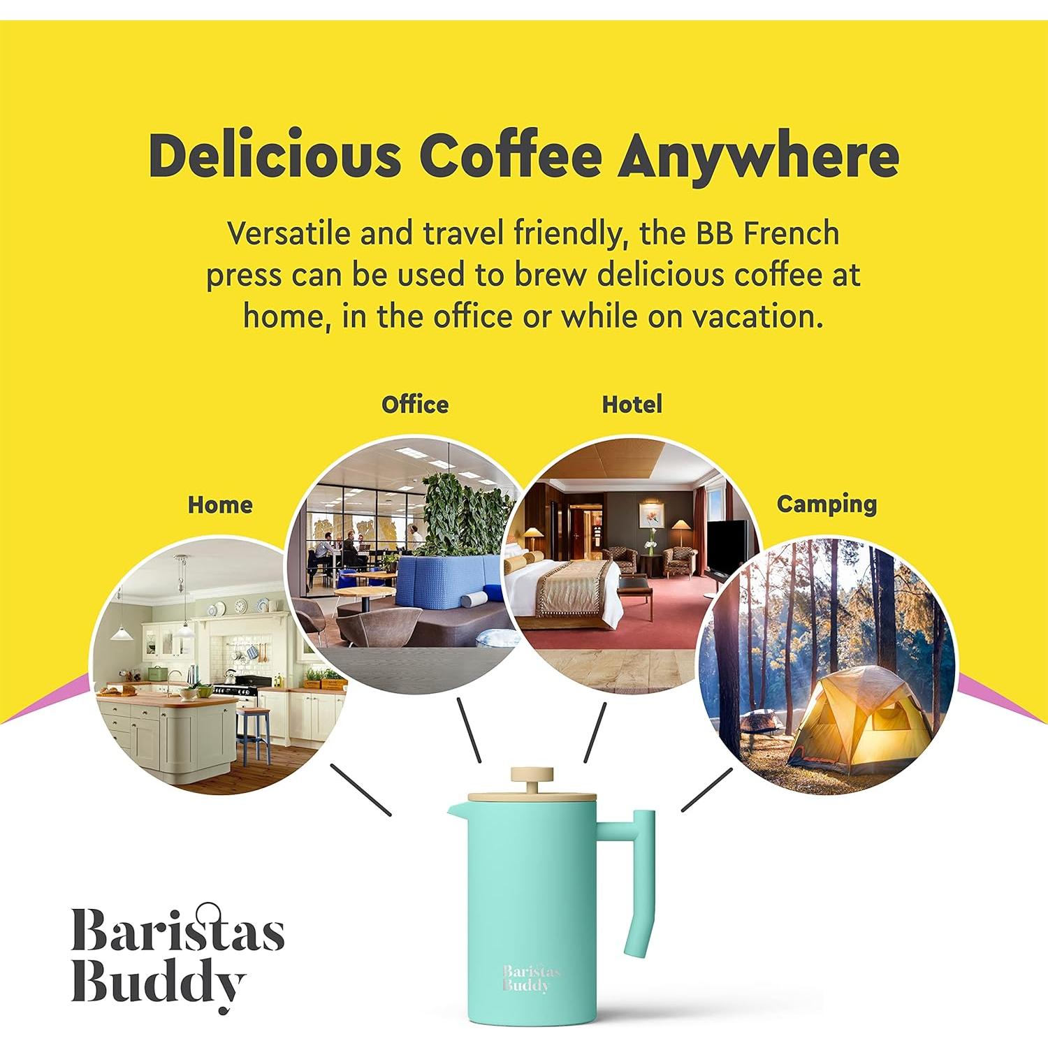 Cafetera Prensa Francesa BaristasBuddy Parisina 1L Azul