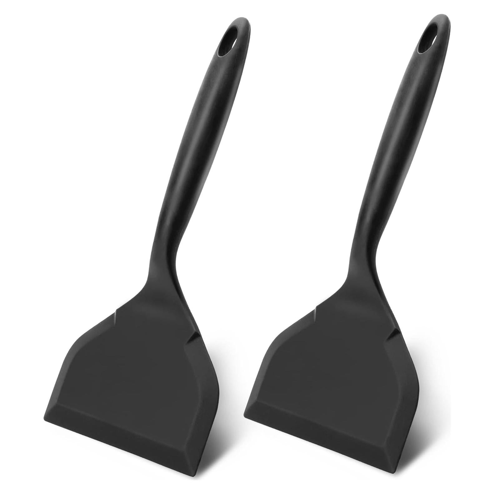 Paquete de 2 espátulas de silicona Ecerangus 26x12 cm Negro