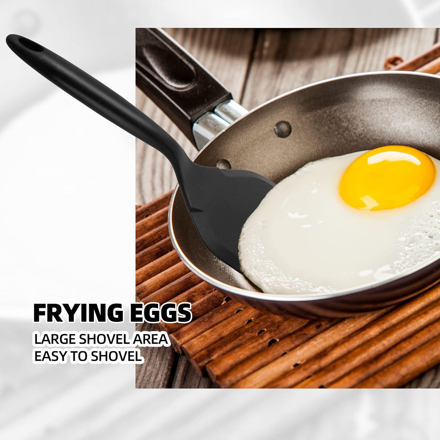 Paquete de 2 espátulas de silicona Ecerangus 26x12 cm Negro