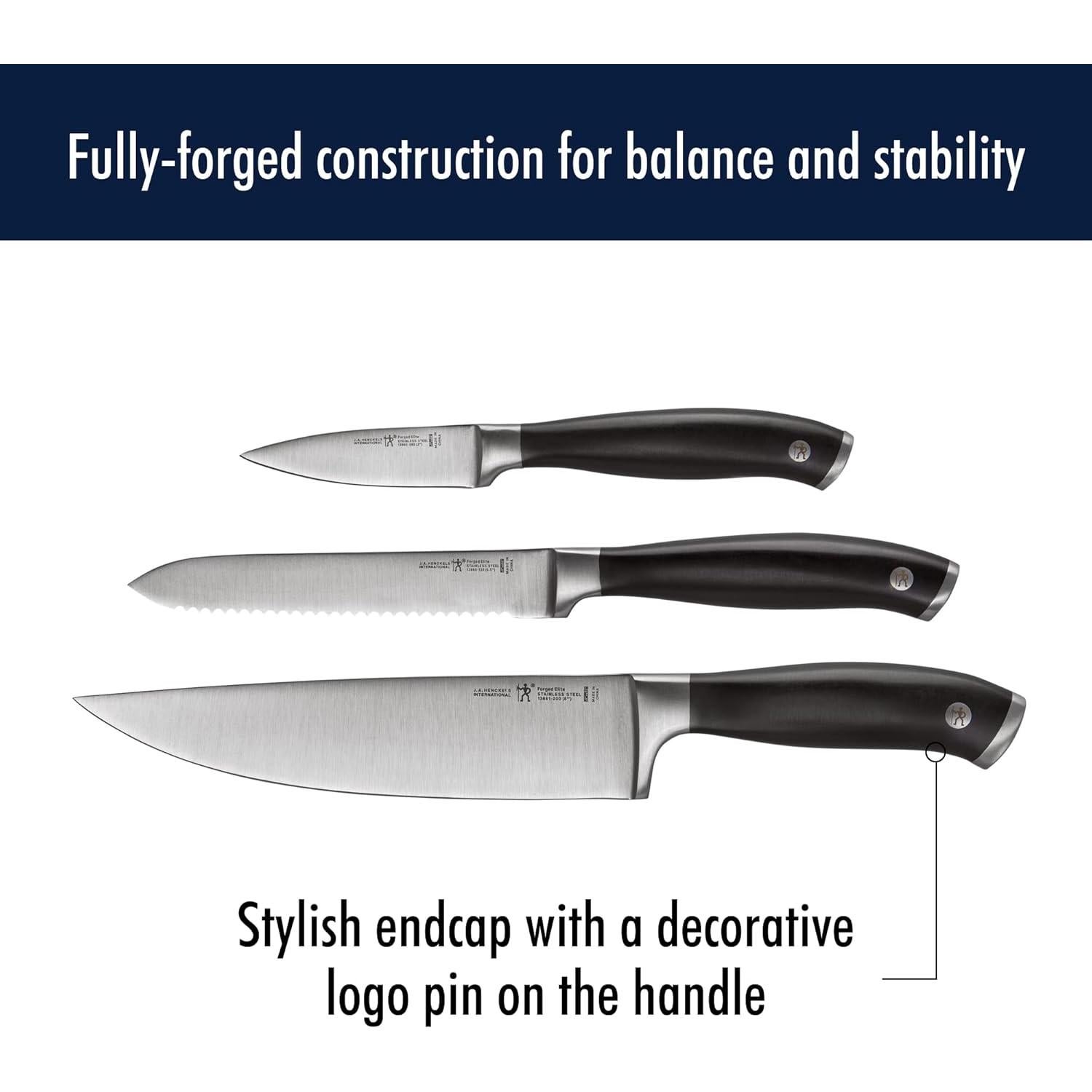 Juego de Cuchillos de Cocina HENCKELS Elite Forjado 3 Piezas