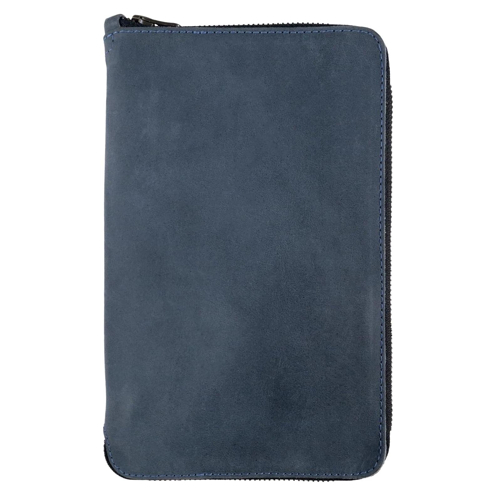 Funda de Diario con Cremallera Hide & Drink Cuero Azul L