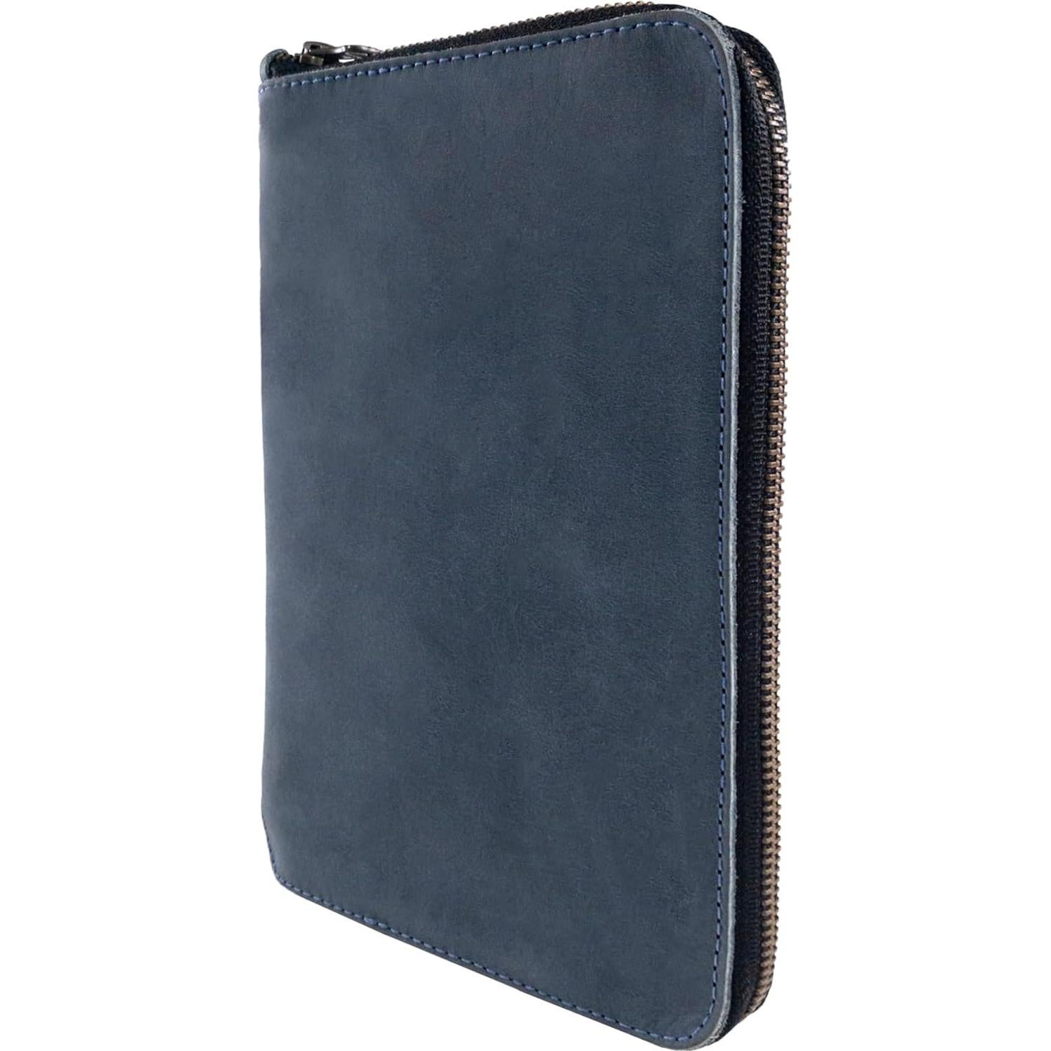 Funda de Diario con Cremallera Hide & Drink Cuero Azul L