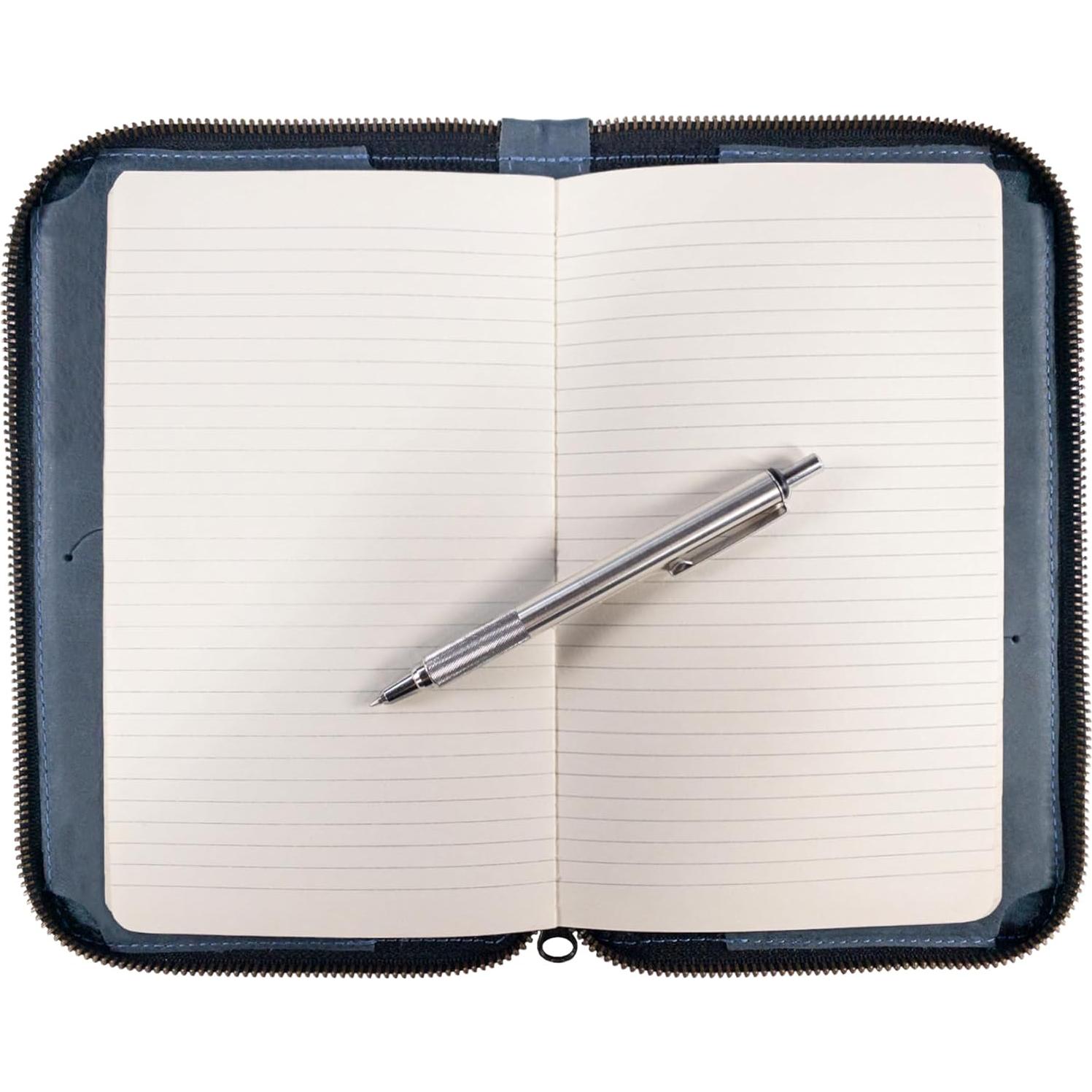 Funda de Diario con Cremallera Hide & Drink Cuero Azul L