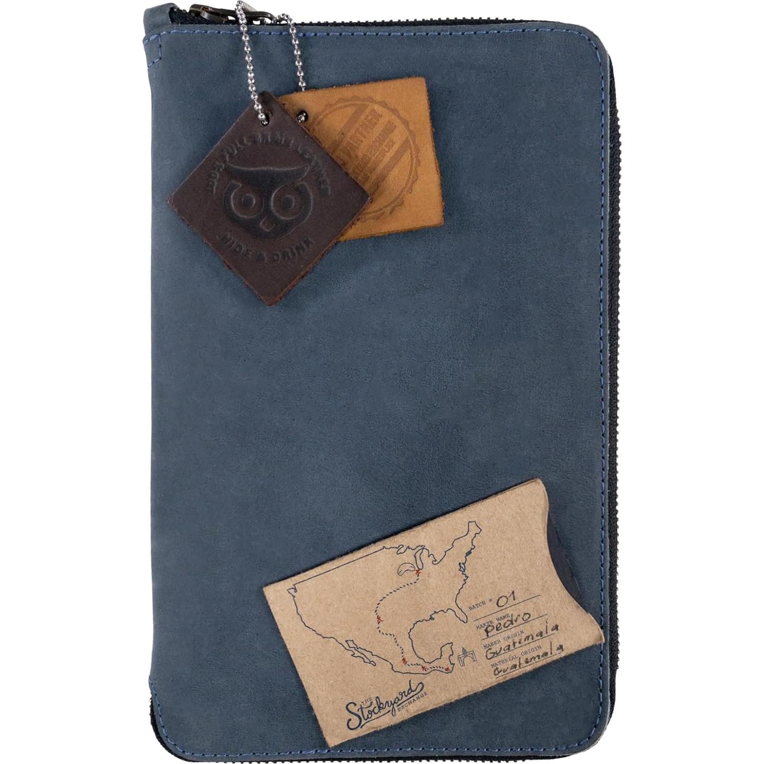 Funda de Diario con Cremallera Hide & Drink Cuero Azul L