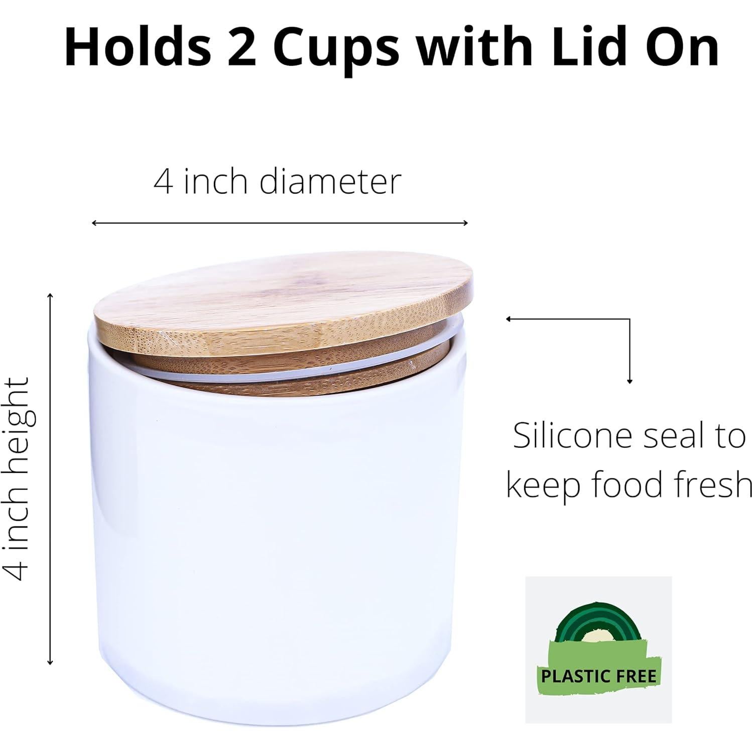 Tarro de Almacenamiento Cerámica Blanca ARTHAUSEN 600ml Hermético