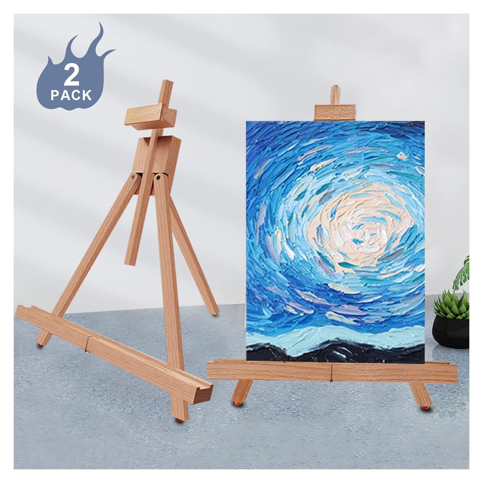 Caballete de Mesa Plegable Miratuso - 2 Paquete, Madera Haya, 56 cm